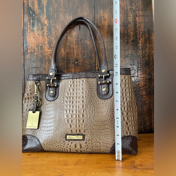 Etienne Agner Leather Zip Top Closure Purse Tote Handbag Brown - Gorgeous! - Picture 12 of 16